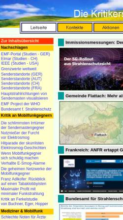 Vorschau der mobilen Webseite www.izgmf.de, Informationszentrum gegen Mobilfunk