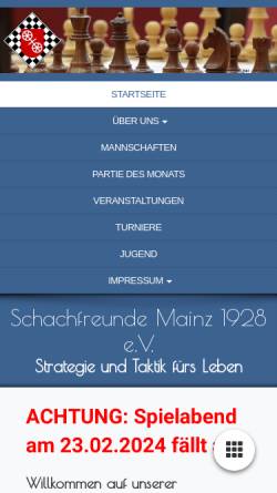 Vorschau der mobilen Webseite www.schachfreunde-mainz.de, Schachfreunde Mainz 1928 e.V.