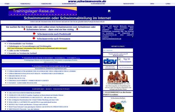 Vorschau von www.schwimmverein.de, Schwimmvereine im Internet