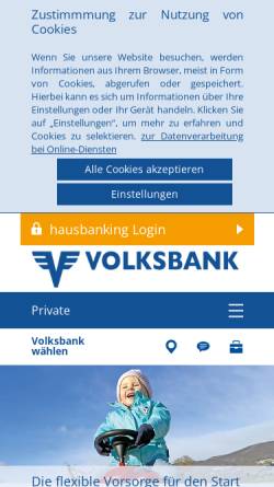 Vorschau der mobilen Webseite www.volksbank.at, Volksbanken in Österreich