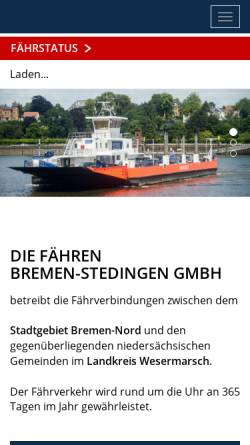 Vorschau der mobilen Webseite www.faehren-bremen.de, Fähren Bremen-Stedingen GmbH (FBS)