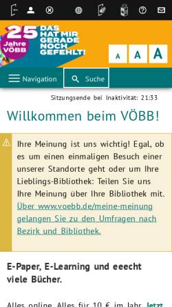 Vorschau der mobilen Webseite www.voebb.de, Verbund Öffentlicher Bibliotheken Berlins (VÖBB)