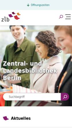 Vorschau der mobilen Webseite www.zlb.de, Zentral- und Landesbibliothek Berlin (ZLB)