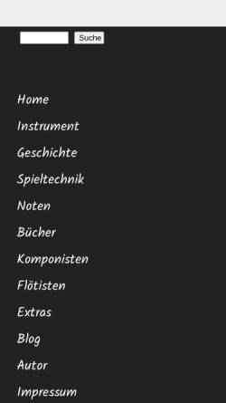 Vorschau der mobilen Webseite www.flutepage.de, The Flute Page