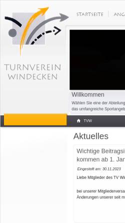 Vorschau der mobilen Webseite www.tv-windecken.de, Turnverein Windecken e.V.