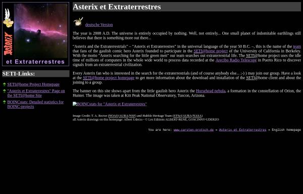 Vorschau von www.carsten-protsch.de, SETI [Team Asterix et Extraterrestres]