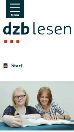Vorschau der mobilen Webseite www.dzb.de, Deutsche Zentralbücherei für Blinde zu Leipzig (DZB)