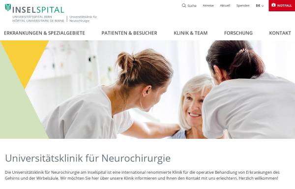 Vorschau von www.neurochirurgie.insel.ch, Inselspital Bern - Klinik und Poliklinik für Neurochirurgie