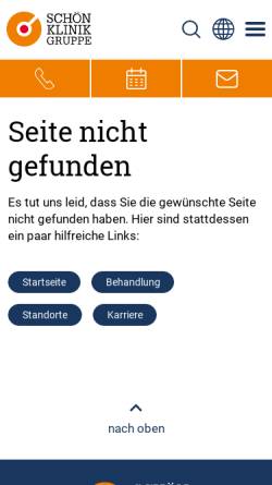 Vorschau der mobilen Webseite www.schoen-kliniken.de, Neurologisches Krankenhaus München