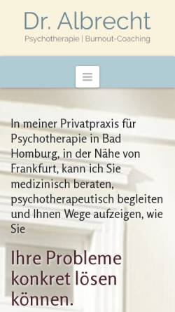 Vorschau der mobilen Webseite psychotherapie-dr-albrecht.de, Dr. Janos P. Albrecht