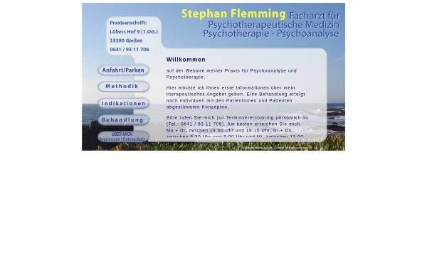 Vorschau von www.stephan-flemming.de, Psychoanalyse und Tiefenpsychologisch fundierte Psychotherapie - Stephan Flemming