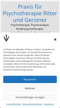 Vorschau der mobilen Webseite ritter-gerstner.de, Psychoanalyse und Tiefenpsychologisch fundierte Psychotherapie - Klaus Ritter & Ulrike Gerstner