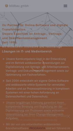 Vorschau der mobilen Webseite www.bildbau.de, Bildbau AG
