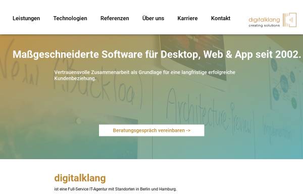 Vorschau von www.digitalklang.de, Digitalklang Sonification Services