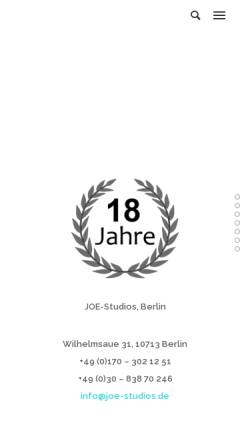 Vorschau der mobilen Webseite www.joe-studios.de, Joe Studios