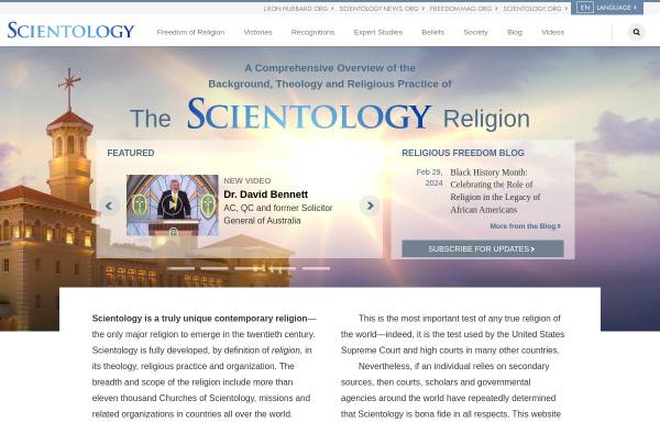 Vorschau von bonafidescientology.org, Scientology, angewandte religiöse Philosphie