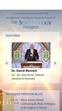 Vorschau der mobilen Webseite bonafidescientology.org, Scientology, angewandte religiöse Philosphie