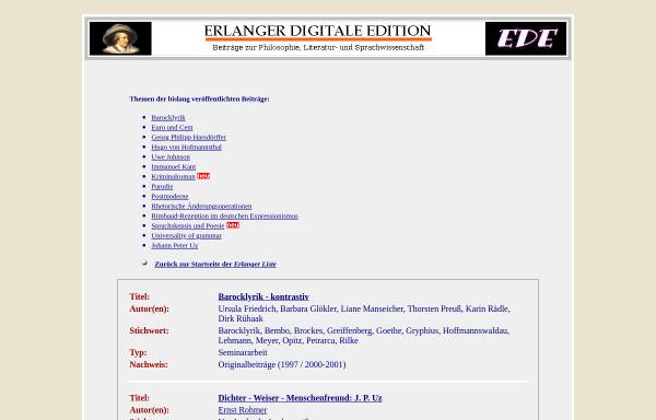 Vorschau von www.erlangerliste.de, Erlanger Digitale Edition (EDE)