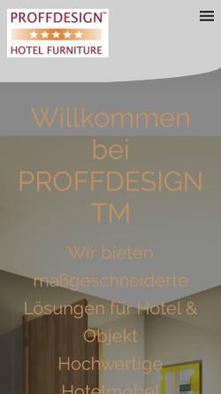 Vorschau der mobilen Webseite www.proffdesign.de, Proff Design Interieur - Fromm & Co. GmbH