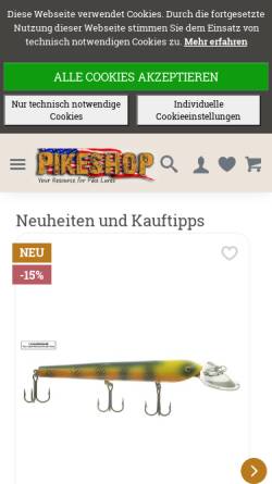 Vorschau der mobilen Webseite www.pikeshop.de, MAG's Pikeshop