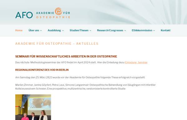 Vorschau von www.osteopathie-akademie.de, Akademie für Osteopathie in Deutschland e.V.
