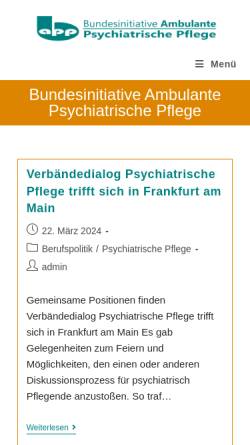 Vorschau der mobilen Webseite www.bapp.info, Bundesinitiative Ambulante Psychiatrische Pflege e.V.