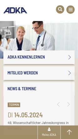 Vorschau der mobilen Webseite adka.de, Bundesverband Deutscher Krankenhausapotheker (ADKA)