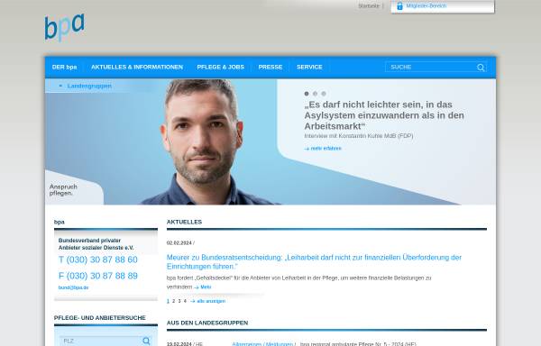Vorschau von www.bpa.de, Bundesverband privater Anbieter sozialer Dienste e. V.