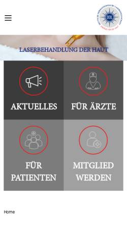 Vorschau der mobilen Webseite www.ddl.de, Deutsche Dermatologische Lasergesellschaft