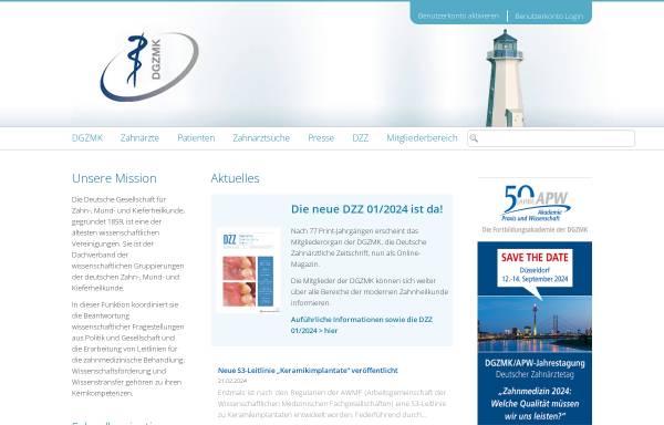 Vorschau von www.dgzmk.de, Deutsche Gesellschaft für Zahn-, Mund- und Kieferheilkunde (DGZMK)