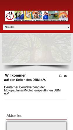 Vorschau der mobilen Webseite www.motopaedie-verband.de, Deutscher Berufsverband der Motopaeden und Mototherapeuten e.V.