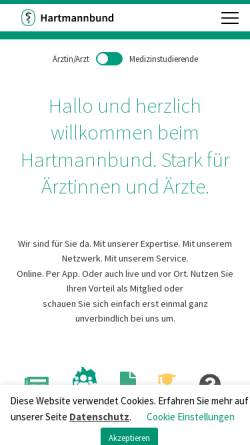 Vorschau der mobilen Webseite www.hartmannbund.de, Hartmannbund - Verband der Ärzte Deutschlands