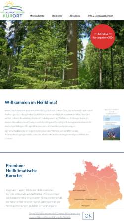 Vorschau der mobilen Webseite www.heilklima.de, Heilklimatische Kurorte Deutschlands