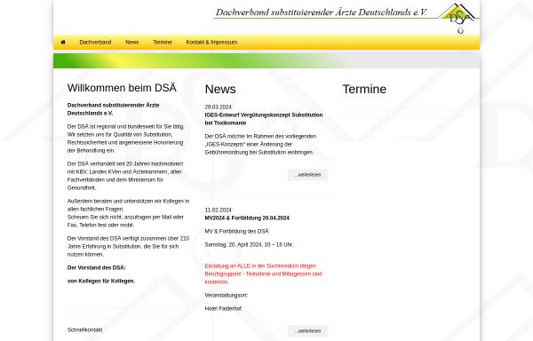 Vorschau von www.dsae.de, Verbandsforum des Dachverbandes Substituierender Ärzte Deutschlands e.V.