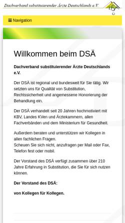 Vorschau der mobilen Webseite www.dsae.de, Verbandsforum des Dachverbandes Substituierender Ärzte Deutschlands e.V.