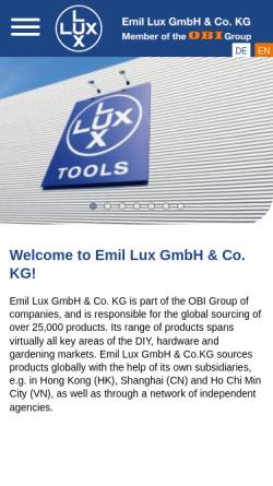 Vorschau der mobilen Webseite www.lux-tools.de, Emil Lux GmbH & Co. KG