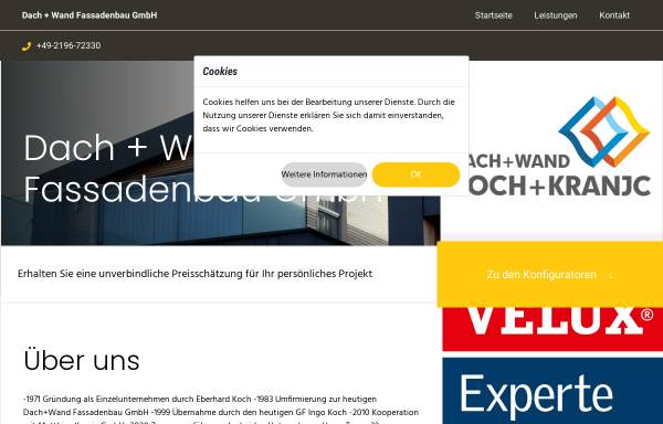 Vorschau von www.dach-wand-koch.de, Koch Dach + Wand Fassadenbau GmbH