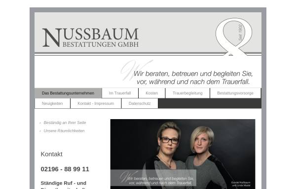 Vorschau von www.nussbaum-bestattungen.de, Nussbaum Bestattungen GmbH