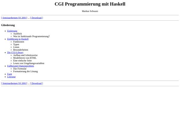 CGI Programmierung mit Haskell