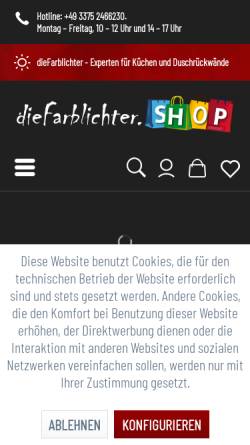 Vorschau der mobilen Webseite www.diefarblichter.de, Werbeatelier Müller