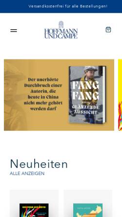Vorschau der mobilen Webseite www.hoffmann-und-campe.de, Hoffmann und Campe Verlag