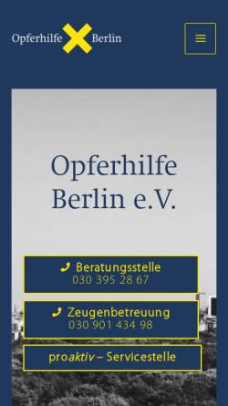 Vorschau der mobilen Webseite opferhilfe-berlin.de, Opferhilfe Berlin e.V.