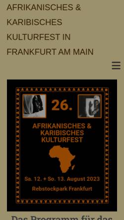 Vorschau der mobilen Webseite www.afro-karibik.de, Afrikanischer und Karibischer Kulturverein e.V.