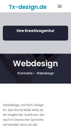 Vorschau der mobilen Webseite www.tx-design.de, TX-Design GbR