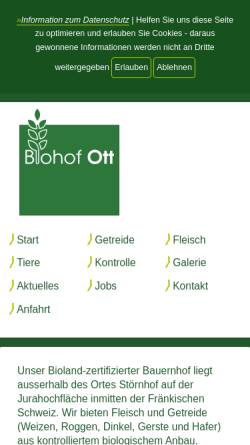 Vorschau der mobilen Webseite www.biohof.de, Biolandhof Ott, Störnhof