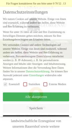 Vorschau der mobilen Webseite www.hofgut-georgenau.de, Hofgut Georgenau