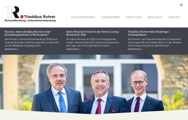 Vorschau von www.rohrer.de, TRUB Thaddäus Rohrer Unternehmensberatung