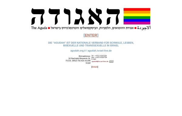 Vorschau von agudah.israel-live.de, AGUDAH - Verband für Schwule, Lesben, Bisexuelle und Transsexuelle in Israel