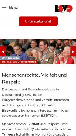 Vorschau der mobilen Webseite www.lsvd.de, Lesben- und Schwulenverband in Deutschland