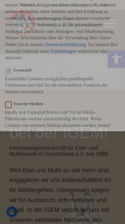 Vorschau der mobilen Webseite esel.org, Interessengemeinschaft der Esel- und Mulifreunde Deutschland e.V.